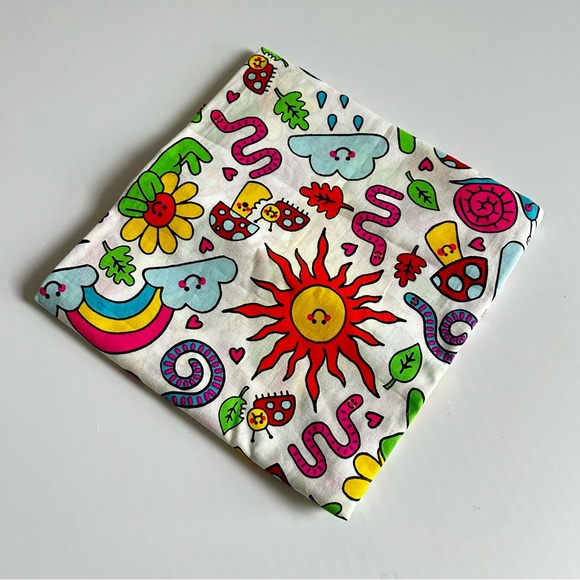 LUSH 100% ORGANIC COTTON WRAP SCARF HEADBAND NEON PRINT COSMETICS BEAUTY HAIR - Picture 5 of 8